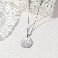 Collar con Colgante de Acero Inoxidable con Caligrafía Religiosa Musulmana Islámica Árabe de Alá, Joyería para Mujer, Venta al por Mayor, Eid Ramadán, Nuevo 2026