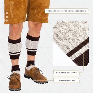 Chaussettes en cuir pour hommes, style bavarois, tricotées, respirantes, pour l'Oktoberfest, pour tenue traditionnelle - Product Image 3