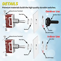 30A 12VDC SPST 2Pin interrupteur à bascule marche-arrêt 2Way 12V étanche métal robuste interrupteur à bascule avec couvercle en caoutchouc de démarrage