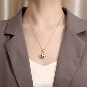 Collar con Colgante de Balón de Fútbol, Acero Inoxidable y Resina, Regalo para Hombre SP1012 - Product Image 4