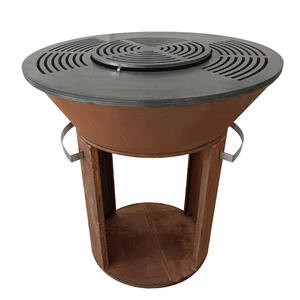 Kingjoy <span class=keywords><strong>Brasero</strong></span> Corten bol à feu robuste en acier avec plaque de gril de Plancha - Product Image 2