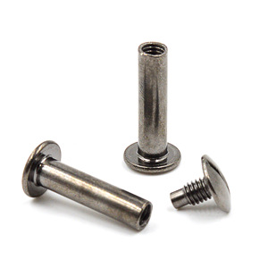 Rivets en acier au carbone à fente plaqués nickel, <span class=keywords><strong>vis</strong></span> de fixation Chicago pour livre - Product Image 3