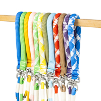 Laisse pour chien en nylon tressé, laisse pour animaux de compagnie en corde résistante, crochet pivotant, anti-emmêlement, durable pour la promenade et l'entraînement des chiens de petite, moyenne et grande taille