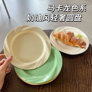 Korean Style PP Plastic Shallow Plate 20-20.9cm Round Solid Color Food Grade Dish For Party Home Use - Product Image 5