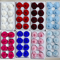 Boîte de têtes de roses éternelles de qualité A en gros, roses véritables écologiques de 5-6 cm pour arrangements floraux DIY et cadeaux de mariage