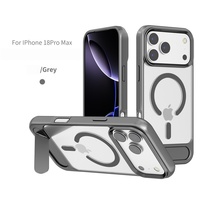 Coque de protection magnétique en métal avec béquille, finition effet peau pulvérisée à l'huile, compatible avec iPhone 18 Pro Max, iPhone 17, 16, 15, 14