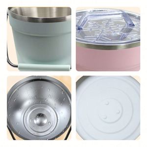 Seau à glace isotherme sous vide en acier inoxydable avec couvercle, personnalisable avec logo, 2L, 4L, 8L, pour cocktails, champagne, vin, bière, idéal pour les grandes réceptions - Product Image 4