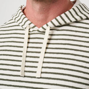 定制街头服饰，尺码标准，男士条纹连帽衫，高品质羊毛棉混纺男士连帽衫和运动衫 - Product Image 4