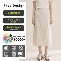 Rok bunga tiga dimensi gaya Prancis yang ringan dan dewasa untuk wanita, dengan desain ramping dan elegan, rok model lurus.