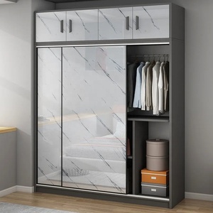 Set Perabot Kamar Tidur Cina Desain Sederhana dengan Ruang Penyimpanan Luas, Lemari Pakaian Mewah Ringan 2 Pintu dengan Kabinet - Product Image 5