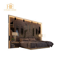 Dernier modèle de tête de lit haute mobilier pour chambre à coucher cadre de lit pour villa lit double de haute qualité lit king size de luxe en tissu de haute qualité
