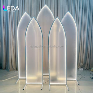 ซุ้มแต่งงานสีขาวแบบโมเดิร์น LEDA พร้อมไฟ LED ตกแต่งฉากหลัง โครงเหล็ก แผงอะคริลิค สำหรับตกแต่งงานอีเว้นท์ - Product Image 2