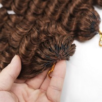Tresses au crochet en cheveux humains pré-bouclées, extensions de cheveux au crochet ondulés et bouclés profonds pour femmes, non traités, couleur marron