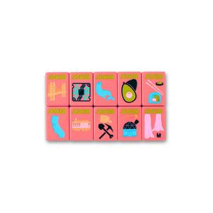 Modern California Dream Luxury Portable Acrylic American Mahjong Tiles Full Set Folding Metal Legs for 4 Players Casino - Product Image 2