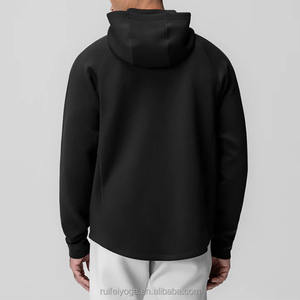 공장 맞춤 로고 제작 하이넥 보온 면 하프 집업 풀오버 무지 헤비웨이트 오버사이즈 남성용 테크 플리스 트레이닝 후드티 - Product Image 6