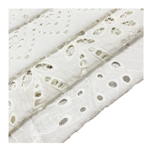 <strong>White</strong> Ivory Cotton <strong>Voile</strong> 9088 Eyelet Embroidery Lace for Girl's Summer Dress Skirt Textiles Garments Embroidery Fabric - Product Image 1
