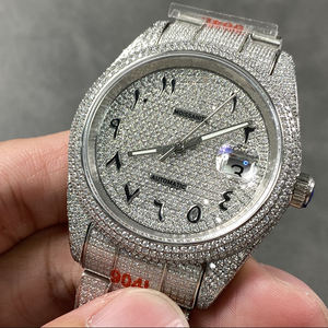 Customized Top Quality Moissanite Full Diamond Luxury Stainless Steel Automatic Mechanical <b>Watch</b> - Product Image 1