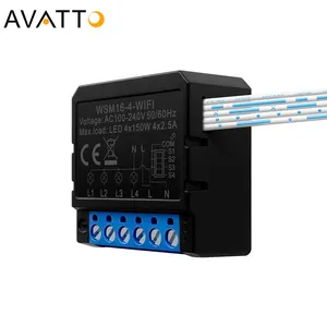 Tuya 100 ~ 240V Wifi Smart Circuit Breaker Aplikasi Kontrol Suara Diy Home Light Timer Relay Avatto Smart Light Switch Relay Modul