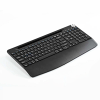 Teclado Ergonómico Inalámbrico de 2.4Ghz con Retroiluminación RGB, Soporte para Teléfono Integrado y Reposamuñecas para Mac, Windows, Laptop y PC