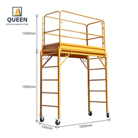 Échafaudage mobile industriel LYQUEEN, mini-unité à 4 roulettes, haute résistance, acier Q235 résistant à la corrosion, hauteur 6 pieds, charge 450 kg