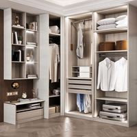 Service de conception d'armoire pour un couple, vêtements pour enfants, boutique bleue, style français, gris vert, MDF haute brillance, maison aux Émirats arabes unis, au Maroc