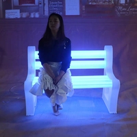Chaise lumineuse multicolore imperméable et résistante aux UV à LED pour les sièges de parc Centre commercial Aire de repos Creative Bar Set