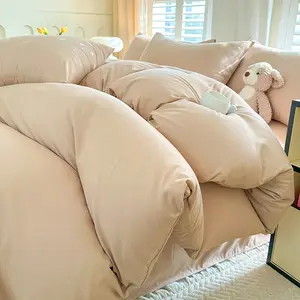 Capa de cama estilo simples personalizável colchas macias e lençóis de microfibra conjunto de lençóis e fronhas para o quarto