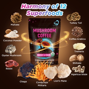 Chinaherbs Mélange de champignons crinière de lion biologique personnalisé, café OEM, boisson énergétique instantanée avec 12 superaliments, emballage en sachet - Product Image 3