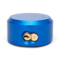 Candado de Seguridad de Alta Calidad, 73MM, Azul, de Aluminio, Diseño Tipo Disco de Hockey, con Llave, para Camiones, Contenedores y Furgonetas, Valor PS70, Cadena de Seguridad