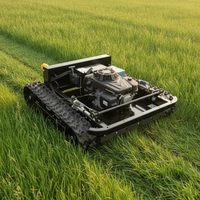 Tondeuse robotisée à chenilles monocylindre avec réservoir 600, nouvelle, à commande à distance, poignée télescopique et vitesse avant réglable