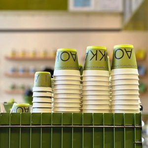 カスタマイズされたロゴ印刷使い捨て生分解性二重壁紙コーヒーカップ新スタイルクラフトPLA PP蓋ホットミルクドリンク用 - Product Image 3