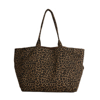 Sac fourre-tout en toile imprimé léopard grande capacité style coréen pour le printemps et l'été – Tendance influenceur en ligne
