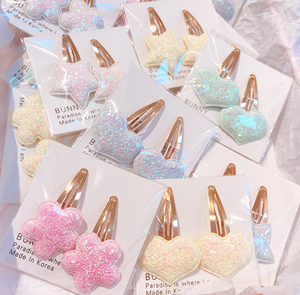 ใหม่เลื่อมแวววาวคลิปคู่รักดาวคลิปหนีบด้านข้างสำหรับเด็กคลิป bb สีรุ้ง - Product Image 1