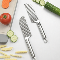 Couteau à découper ondulé en acier inoxydable pour légumes, trancheuse à pommes de terre ondulées pour frites et décoration culinaire