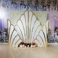 Arche de décoration de fleurs en PVC pour réception de mariage douche nuptiale panneau de toile de fond géométrique pour décoration de mariage