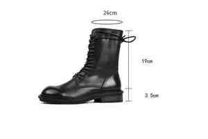 La primera capa de zapatos de cuero botas de cuero de las mujeres salvajes Inglaterra viento de alta ayuda tubo de motocicleta Caballero botas de mujer zapatos - Product Image 6