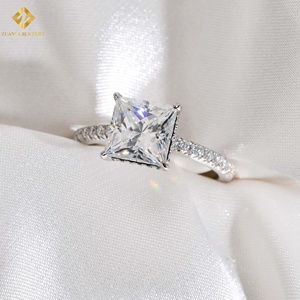 Hot Sale Wedding Princess Cut Ring Moissanite Romantic Ring Gold Plated Wholesale 925 Silver Gift Women Rings - Product Image 5