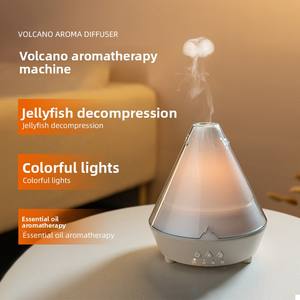 Diffuseur d'huiles essentielles aromatiques pour la maison, modèle Volcano, humidificateur de bureau 3D à flamme, lumière d'ambiance USB, cadeau pour la Saint-Valentin - Product Image 2