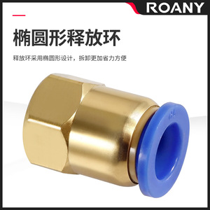Conector Rápido de Cobre con Rosca Interna Recta PCF6 01 8 02 10 03 12 04 Piezas Neumáticas - Product Image 2