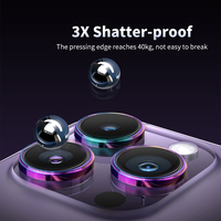 Nouveau protecteur de caméra d'écran en verre trempé clair HD métal en aluminium coloré pour iPhone 17 16 14 15 Pro Max objectif de caméra