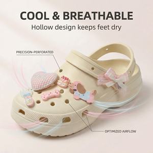 Sabots plats souples et antidérapants pour femme, style coréen, en EVA, avec coussin d'air, motif dessin animé Mary Jane, tendance été, recyclables et imperméables - Product Image 4