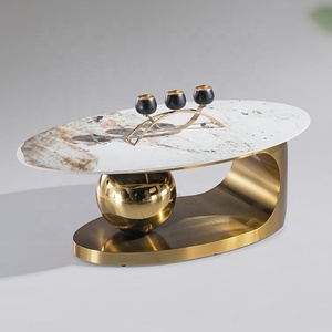 Mesas de centro redondas nórdicas de muebles de sala de estar de lujo de estilo moderno para el hogar - Product Image 1