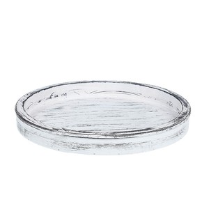 Solid Wood Rotating <b>Serving</b> <b>Tray</b> <b>Round</b> Coffee Tea Tableware For Hotel Use Grayish White Black Walnut Color JLD2185 - Product Image 5