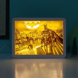 Personaje de la película productos periféricos de <span class=keywords><strong>Batman</strong></span>, arte de marco de foto de papel de lámpara luz de la noche de regalo de vacaciones - Product Image 2