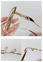 Lunettes photochromiques œil-de-chat en métal pour femmes 2026 – Monture optique photogris anti-lumière bleue – Style classique et haute qualité