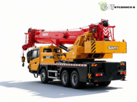 Grue mobile sur camion SANY STC250C5-8 d'occasion, 25 tonnes, flèche de 33,5 m, grue de construction hydraulique avec pompe à engrenages et roulement, modèle 2020