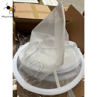 Tamis à miel conique en nylon 60 mailles avec anneau en acier inoxydable pour outils de récolte du miel