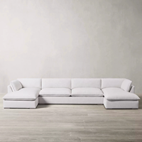 Canapé modulaire en tissu en forme de L, style Cloud, pour salon, collection Quiet Luxury