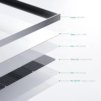 Système solaire photovoltaïque résidentiel pour toiture avec stockage sur batterie, onduleur connecté au réseau, panneau PERC demi-cellule et kit de fixation