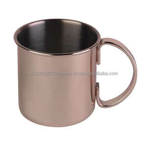 Tasse en cuivre classique de forme et de taille personnalisées en gros avec poignée pour l'eau potable tasses en céramique avec logo - Product Image 4